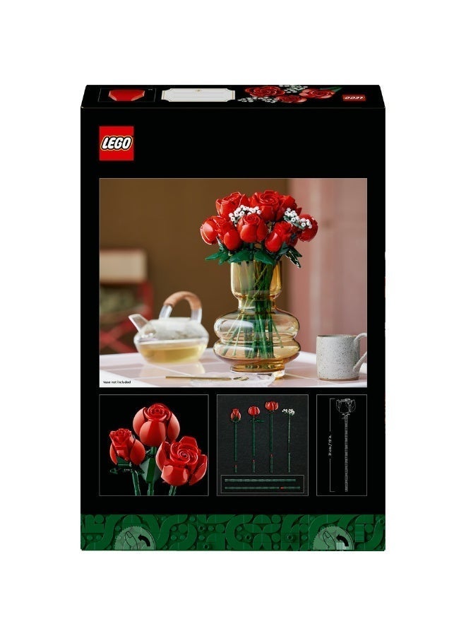 ليغو أيكونز باقة الورود، مجموعة بناء ديكور للبالغين، هدية عيد الحب (٨٢٢ قطعة) 10328 - Image 5